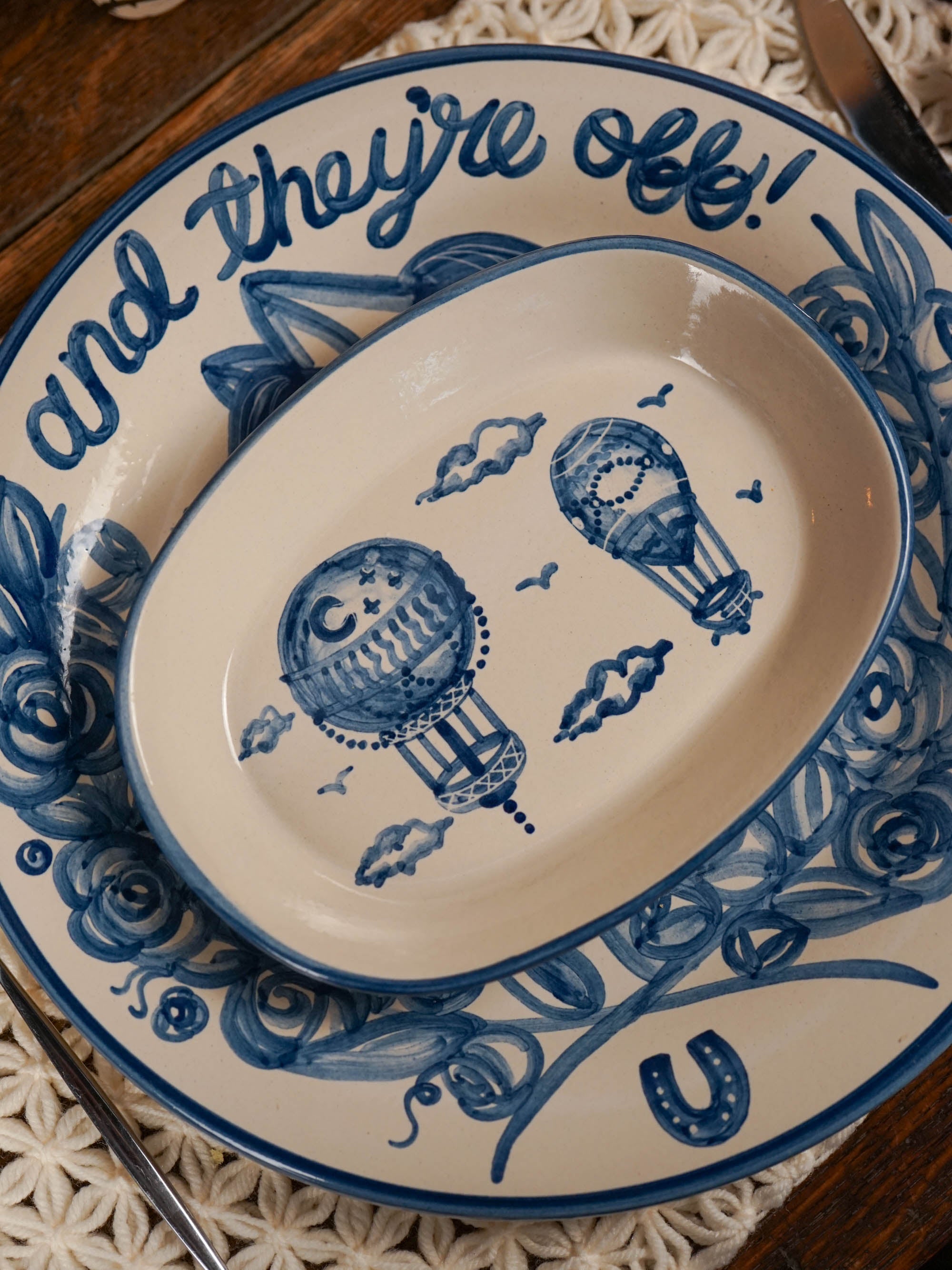 Hot Air Balloons Small Oval Platter