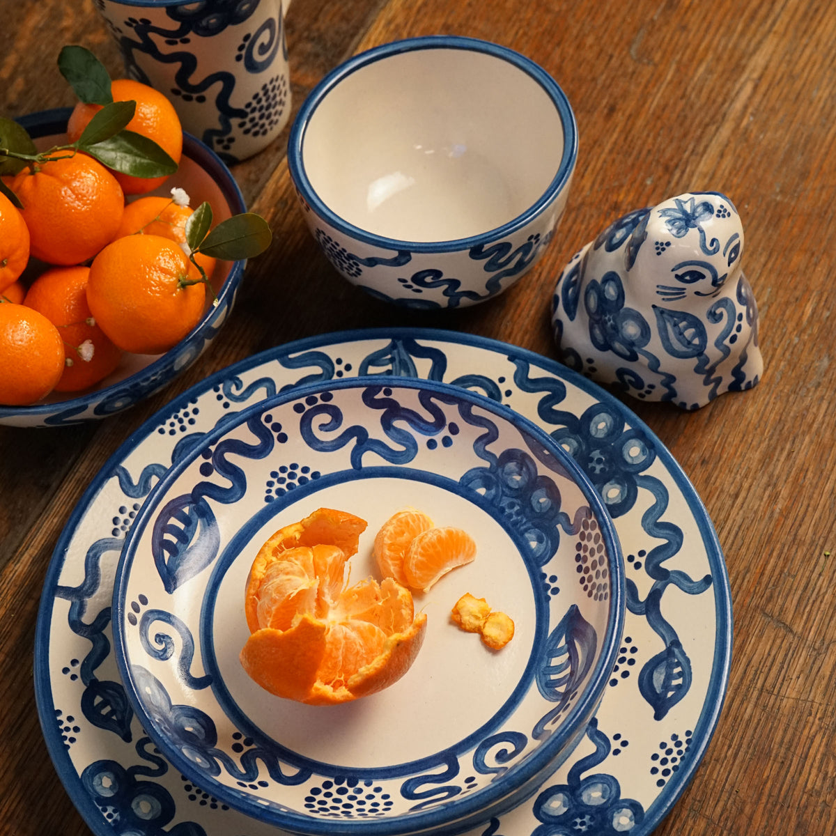 Blue Flower Pasta Plate