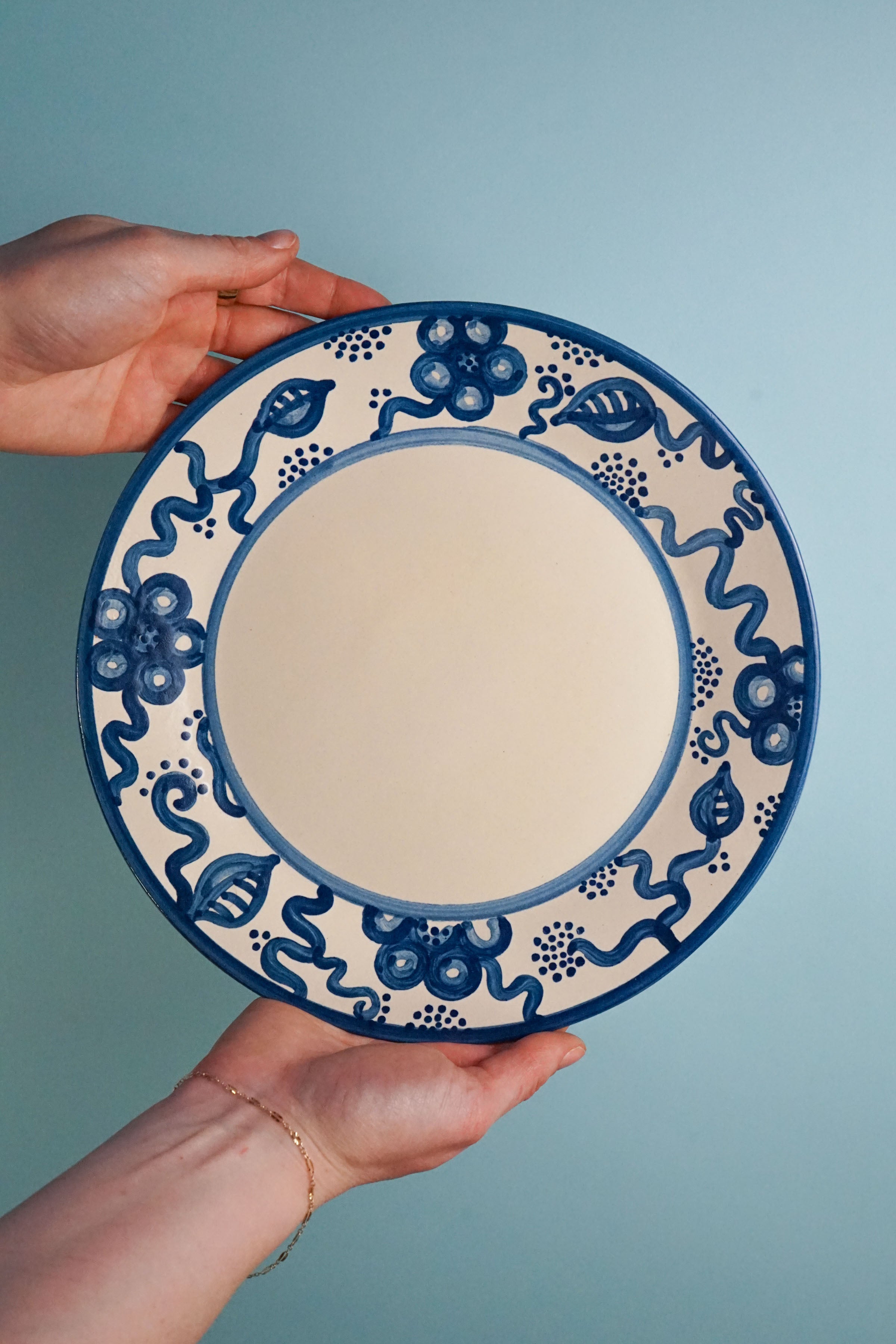 Blue Flower Dinner Plate