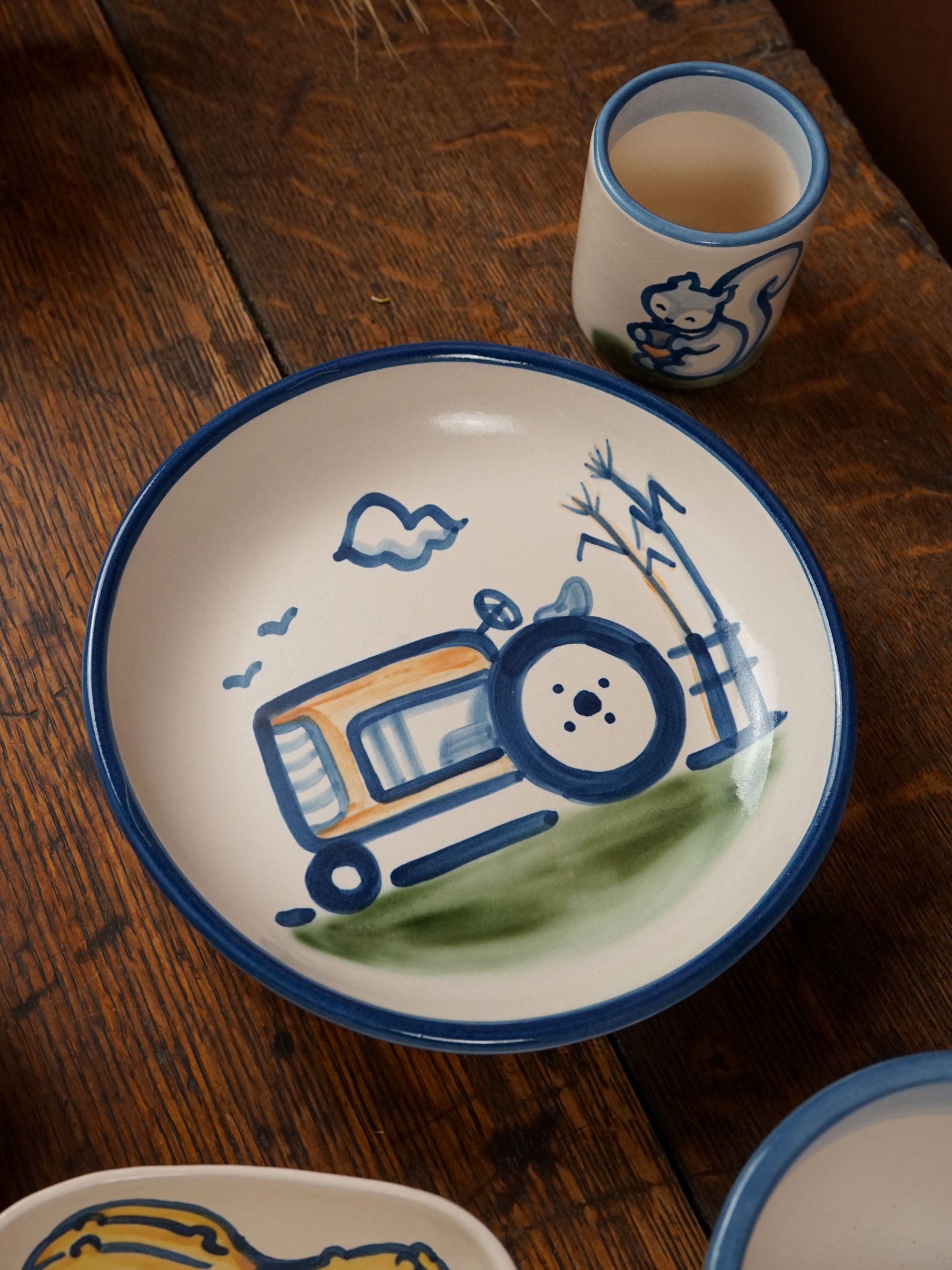 Rust Tractor Pasta Plate