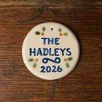 Personalized Family Name Round Ornament