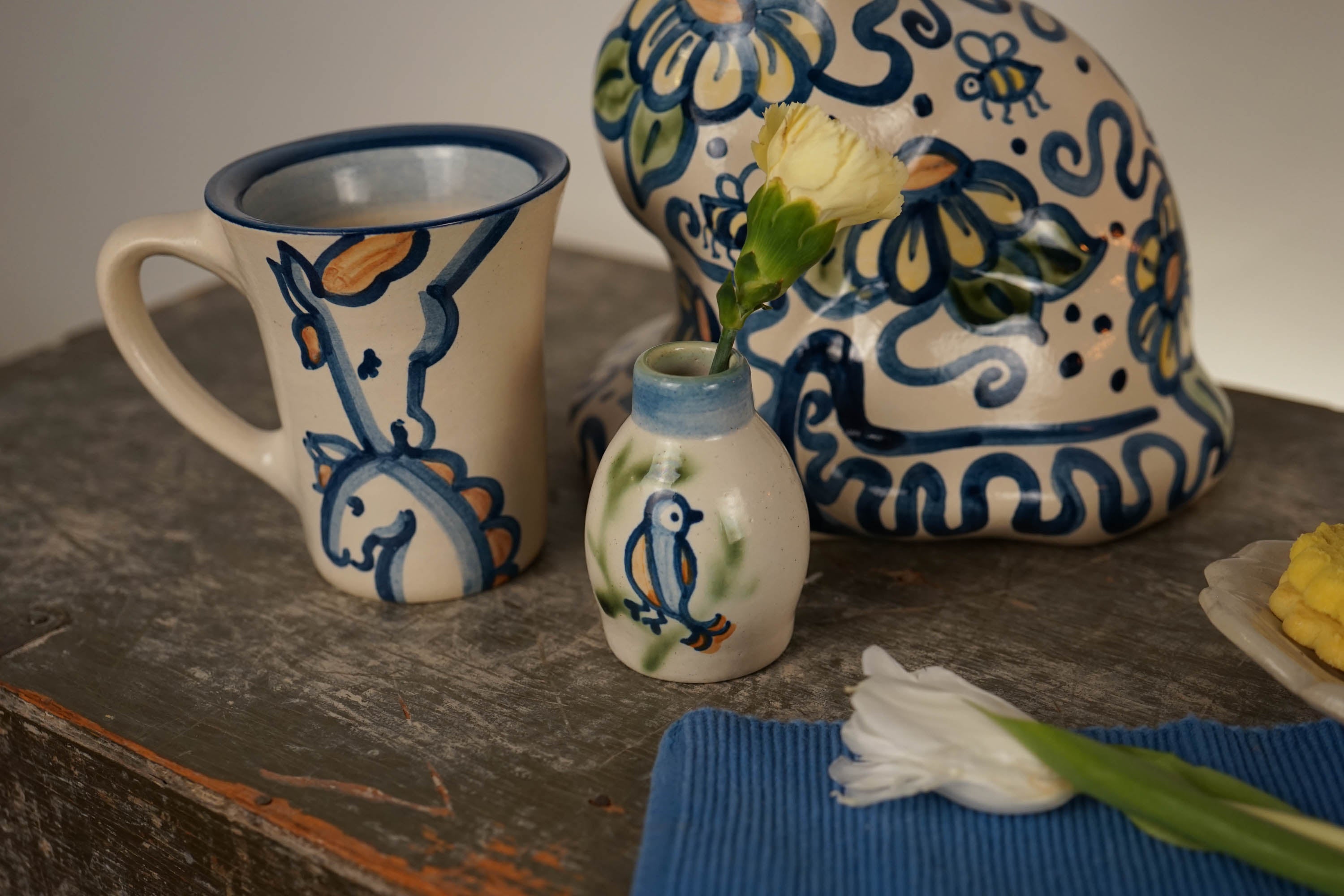 Perched Sparrow Bud Vase