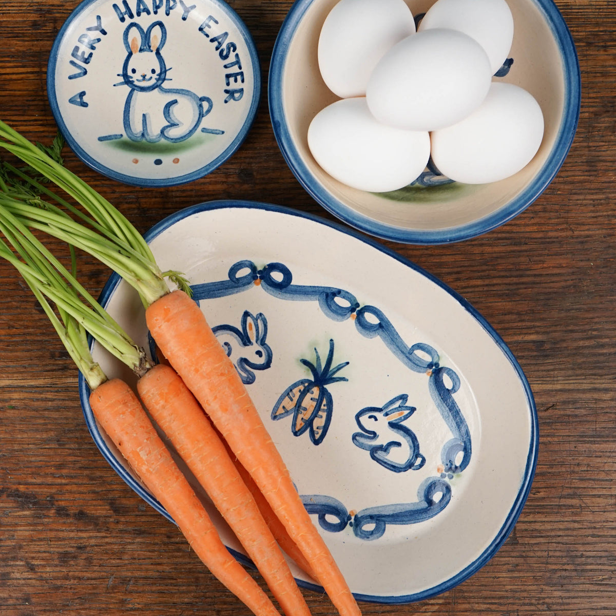Bunny & Veggie Small Oval Platter