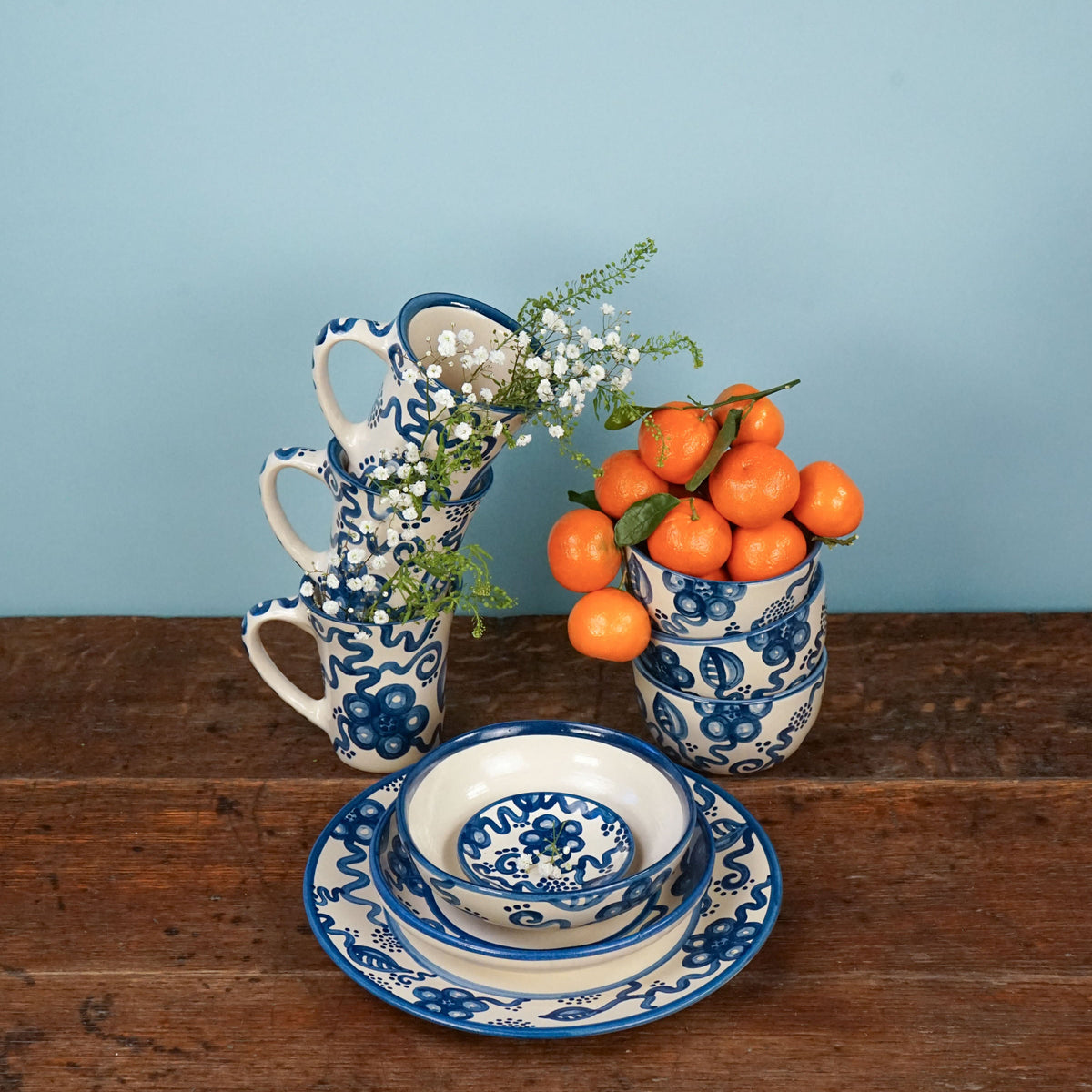 Blue Flower Dinner Plate
