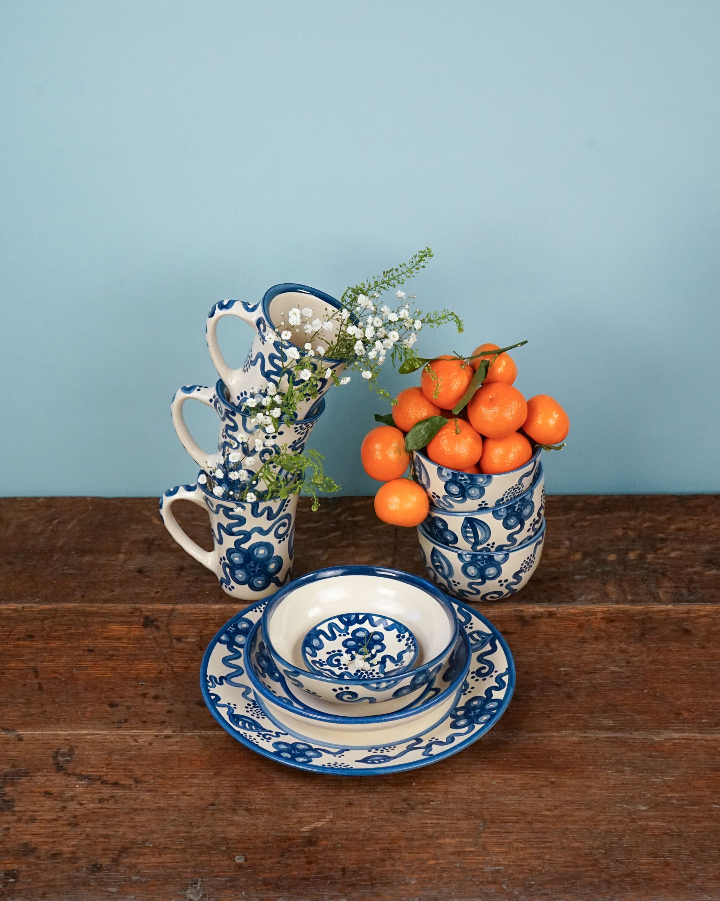 Blue Flower Dinner Plate