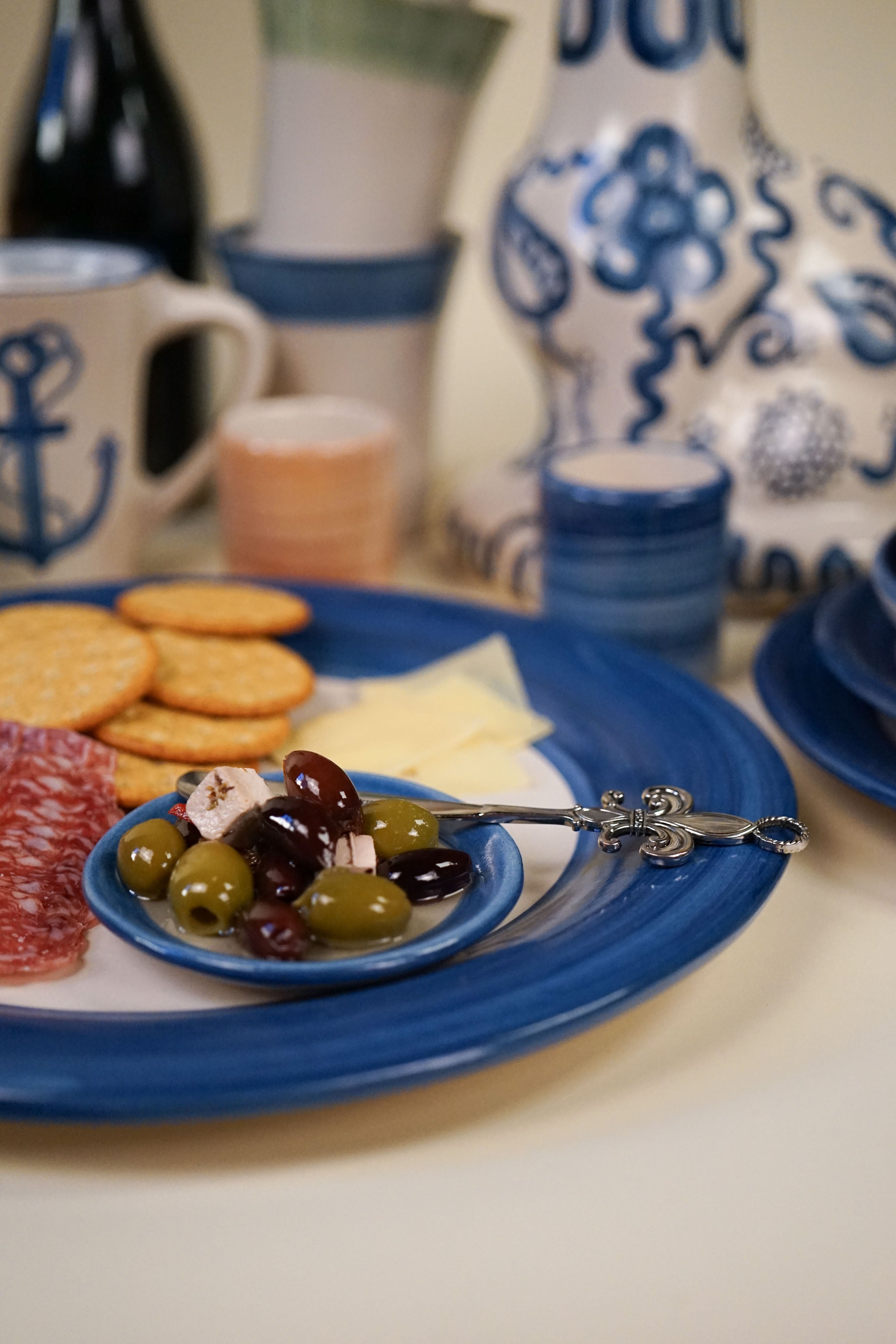 Heritage Stripe Coaster in Blue