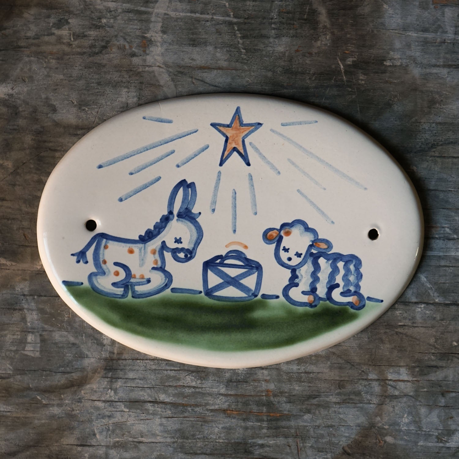 Small Oval Plaque - Nativity Scene