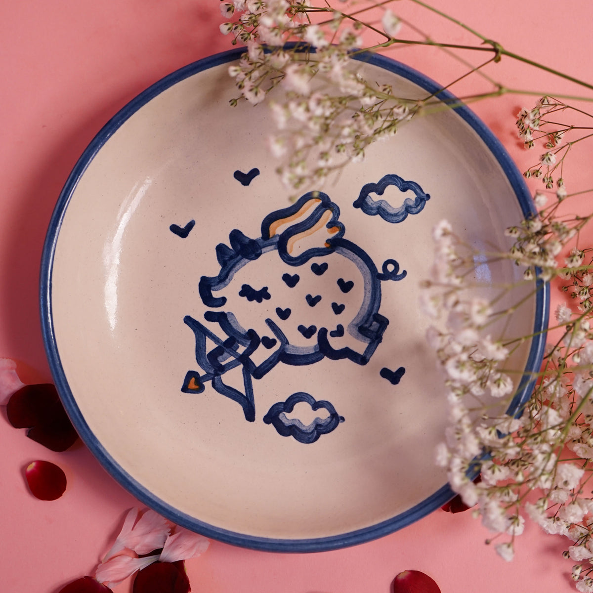 Cupid Pig Pasta Plate