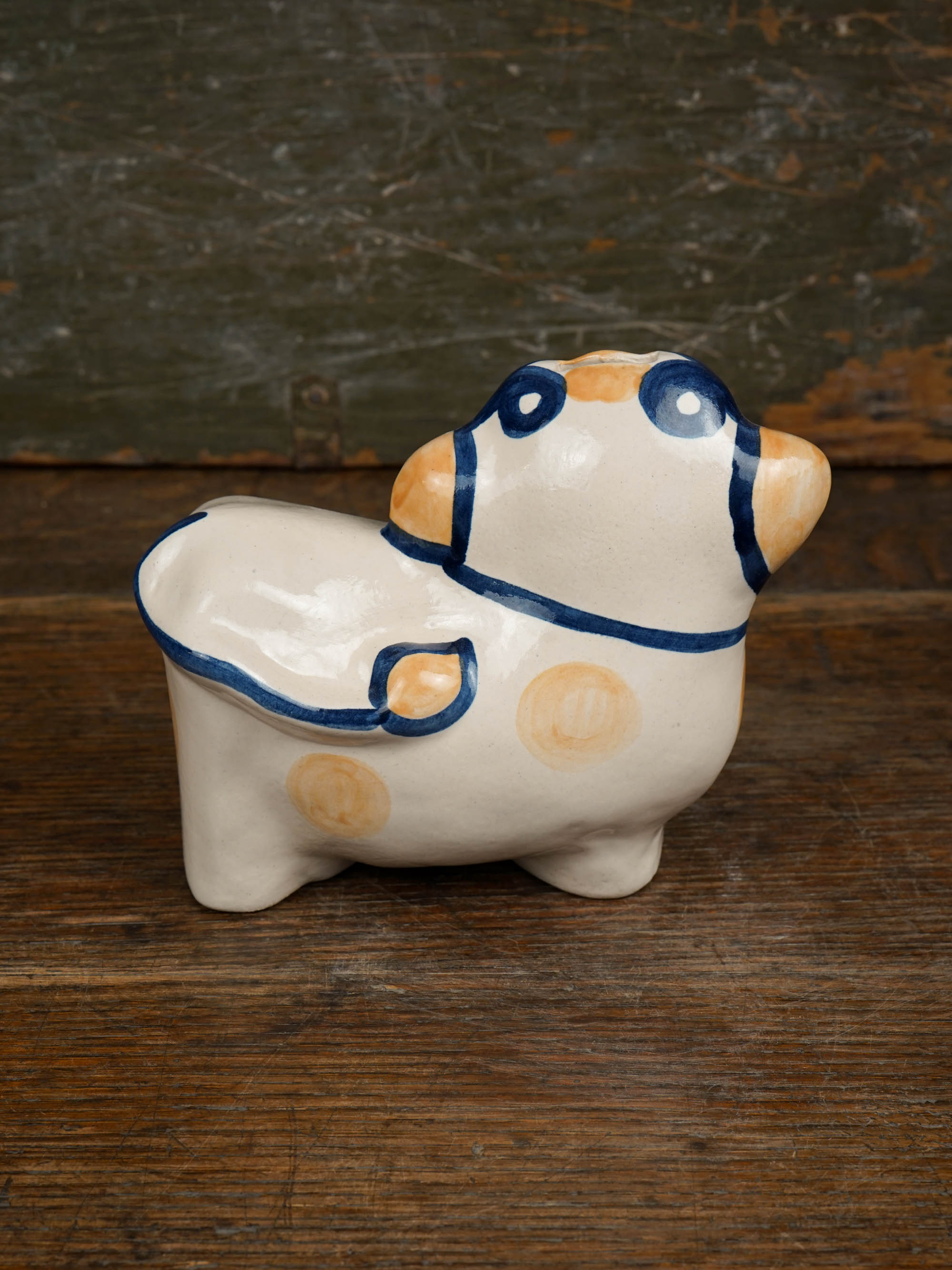 Personalized Rust Dot Cow Bank