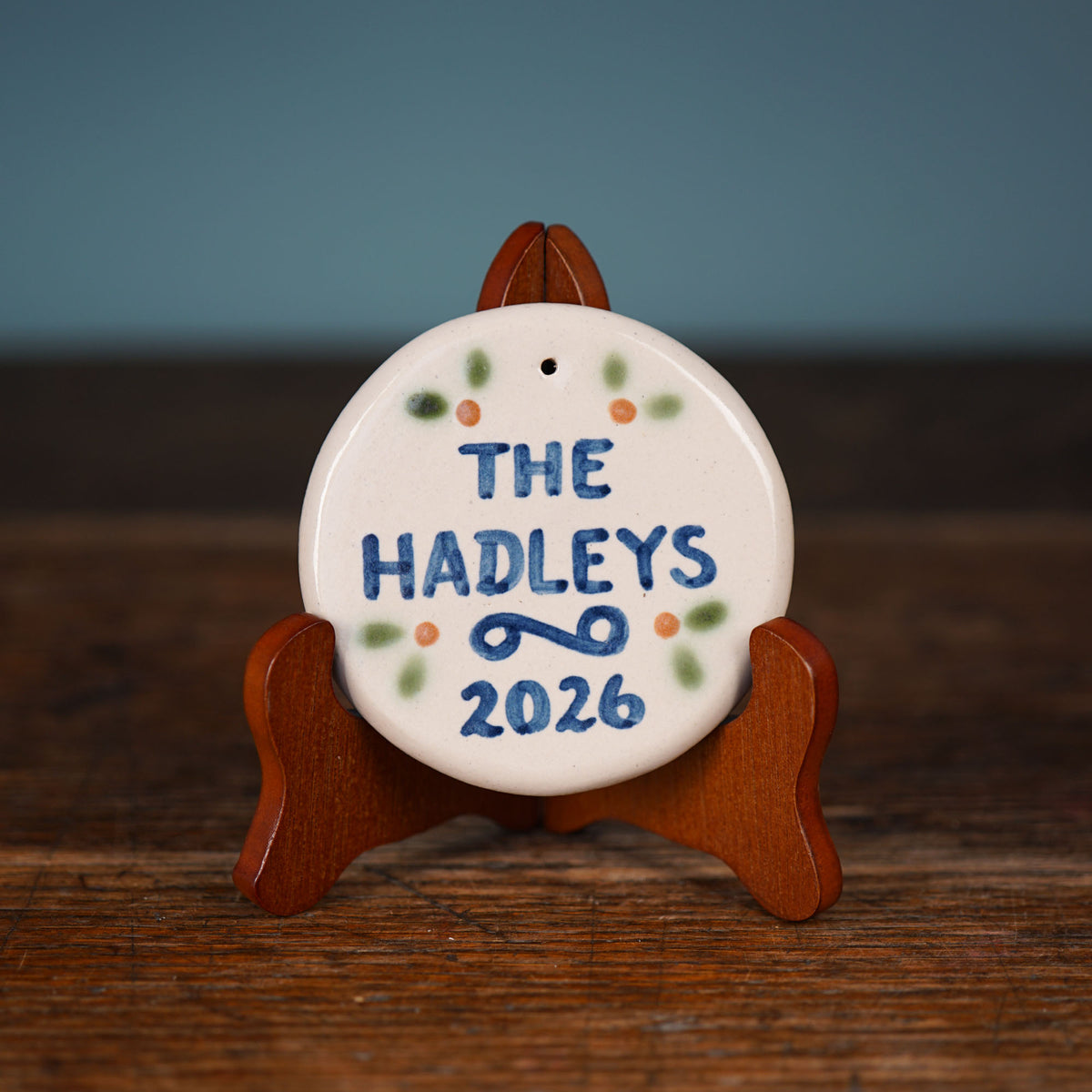 Personalized Family Name Round Ornament