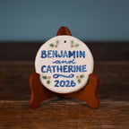 Personalized Couple's Christmas Round Ornament