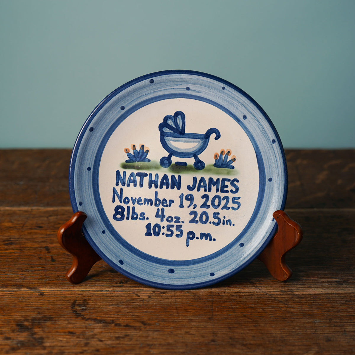 Baby Buggy Premium Personalized Birth Plate