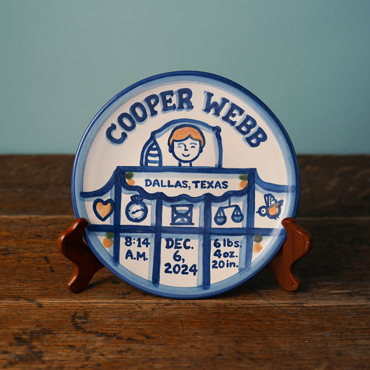 Baby Blanket Premium Personalized Birth Plate