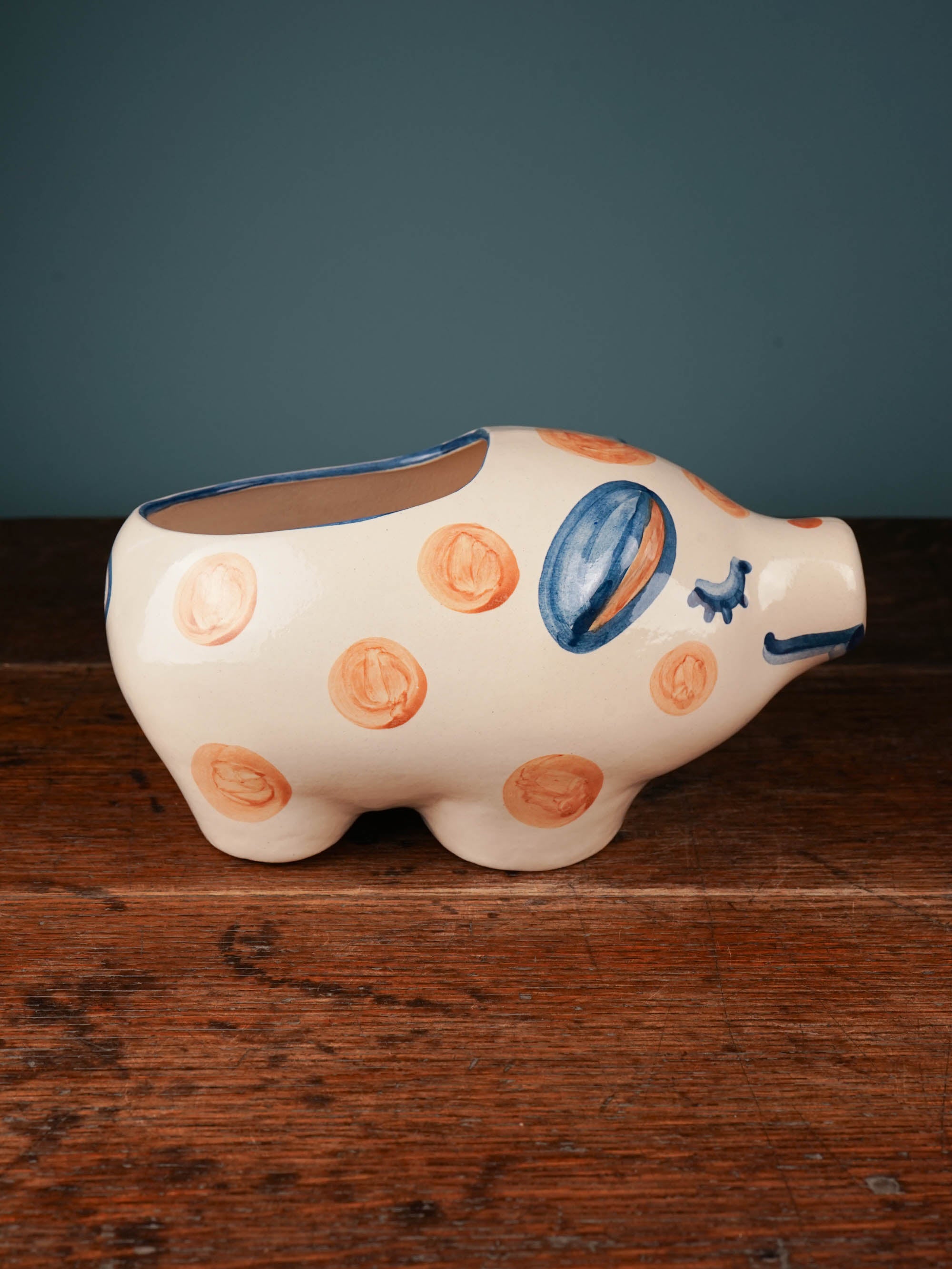 Rust Dot Pig Planter