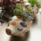 Rust Dot Pig Planter