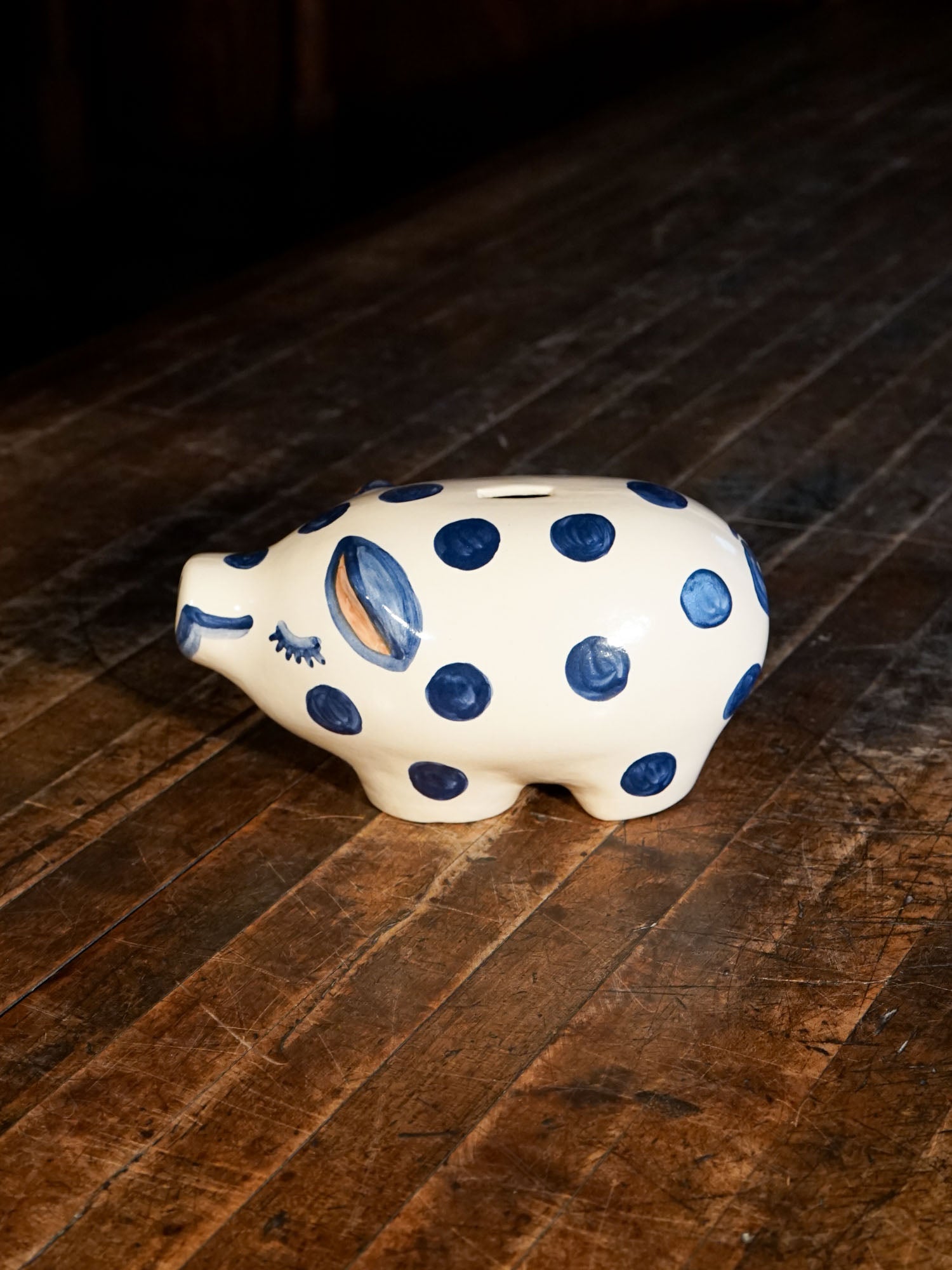 Blue Dot Piggy Bank