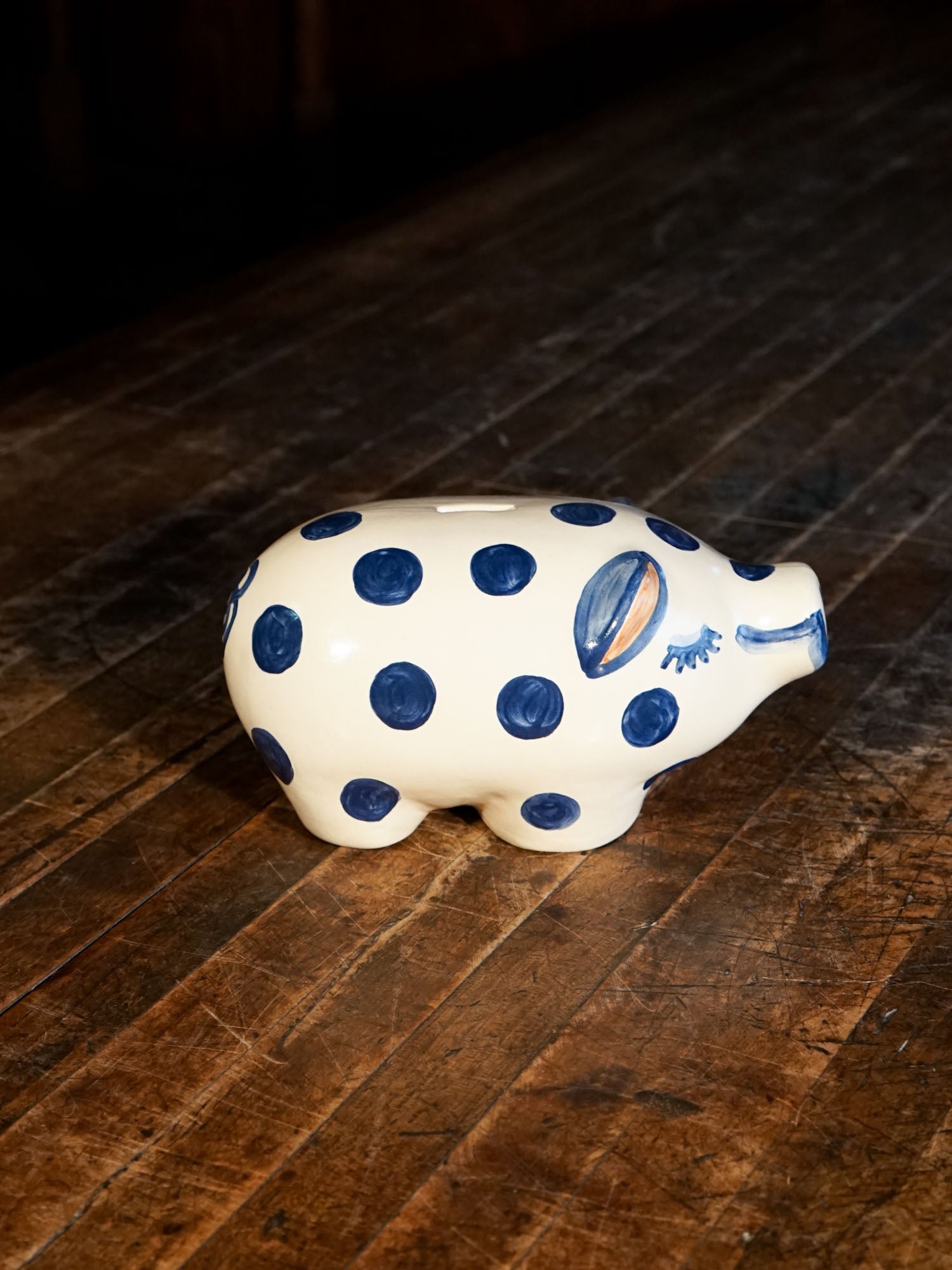 Blue Dot Piggy Bank