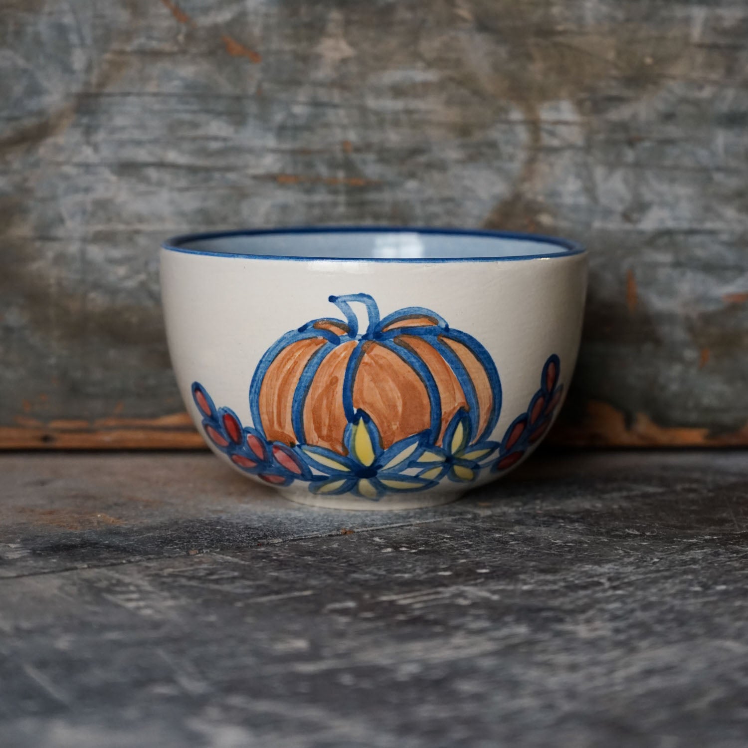 Everything Bowl  - Pumpkin & Flowers