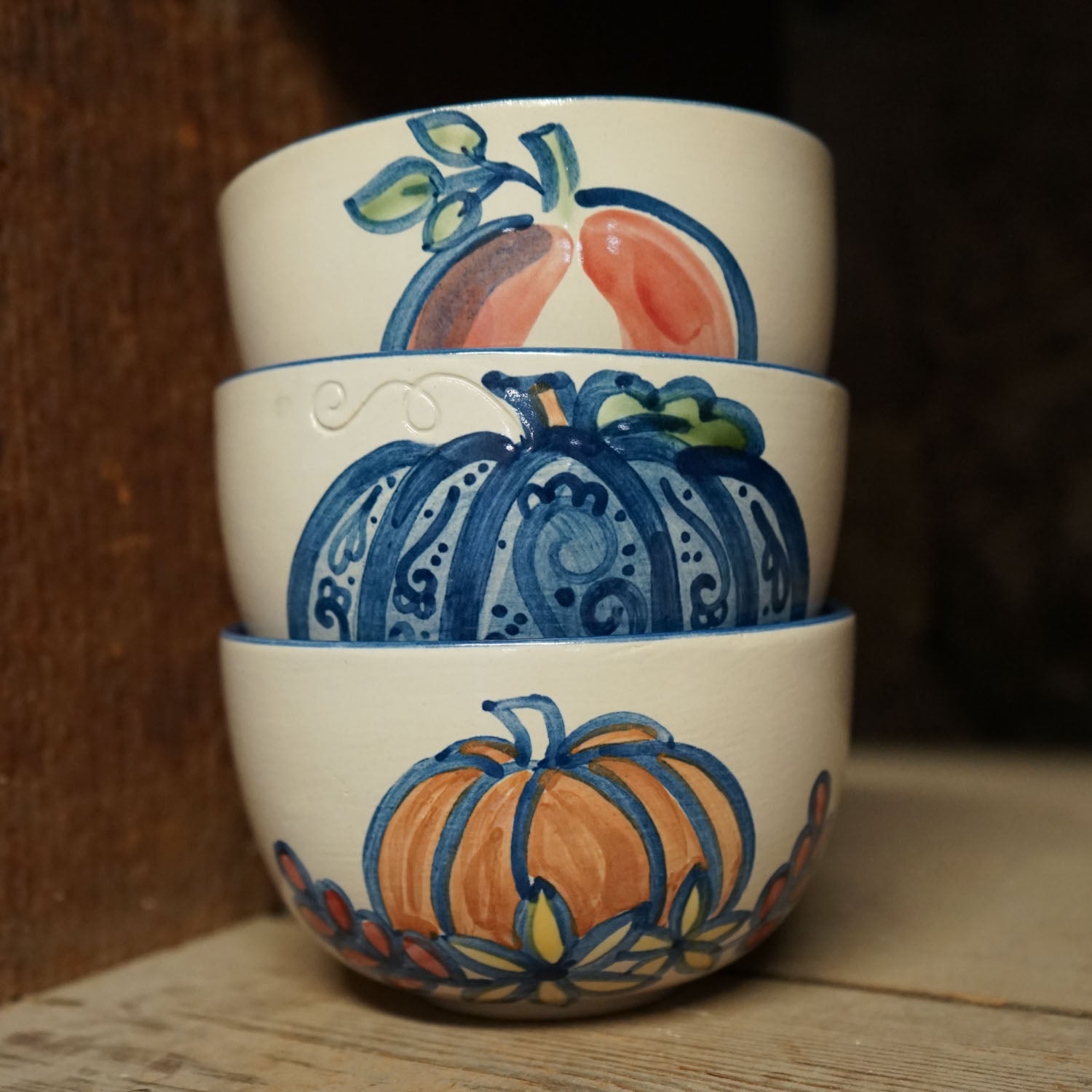 Everything Bowl  - Pumpkin & Flowers