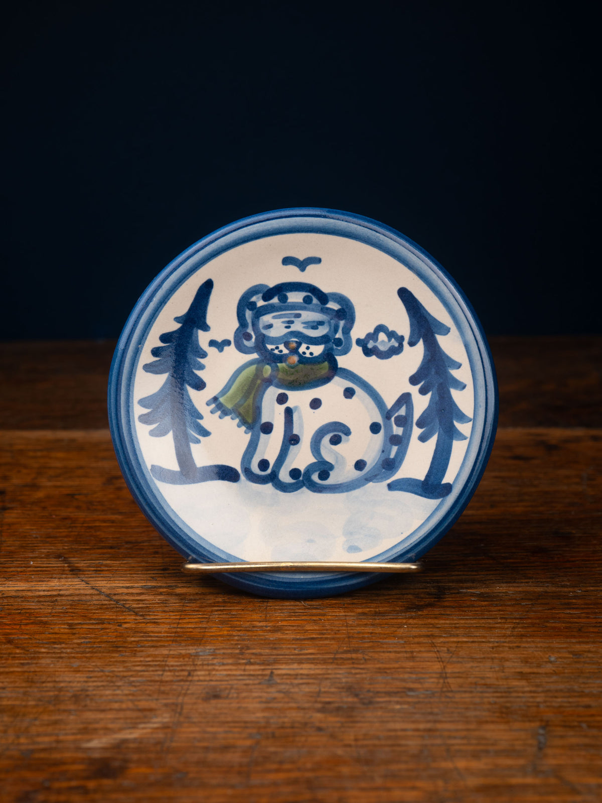 Skier Dog Bread & Butter Plate