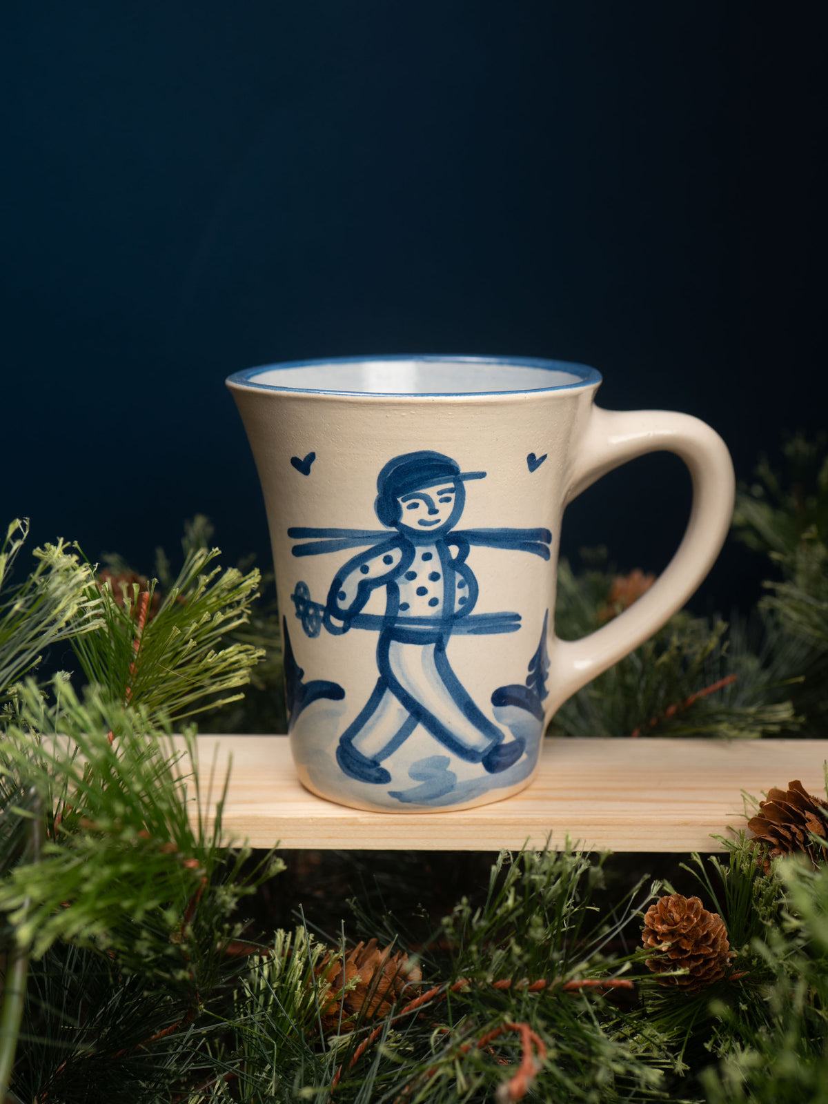Skier Walking Flare Mug