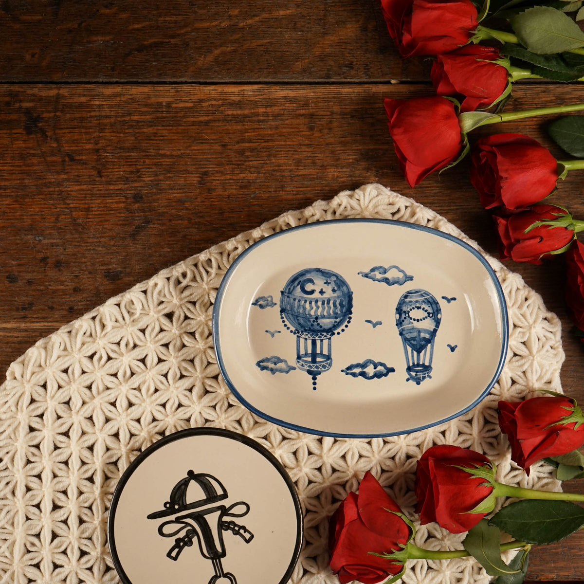 Hot Air Balloons Small Oval Platter