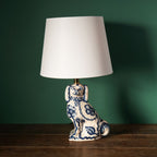Blue Flower Staffordshire Dog Lamp