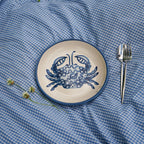 Blue Flower Crab Pasta Plate