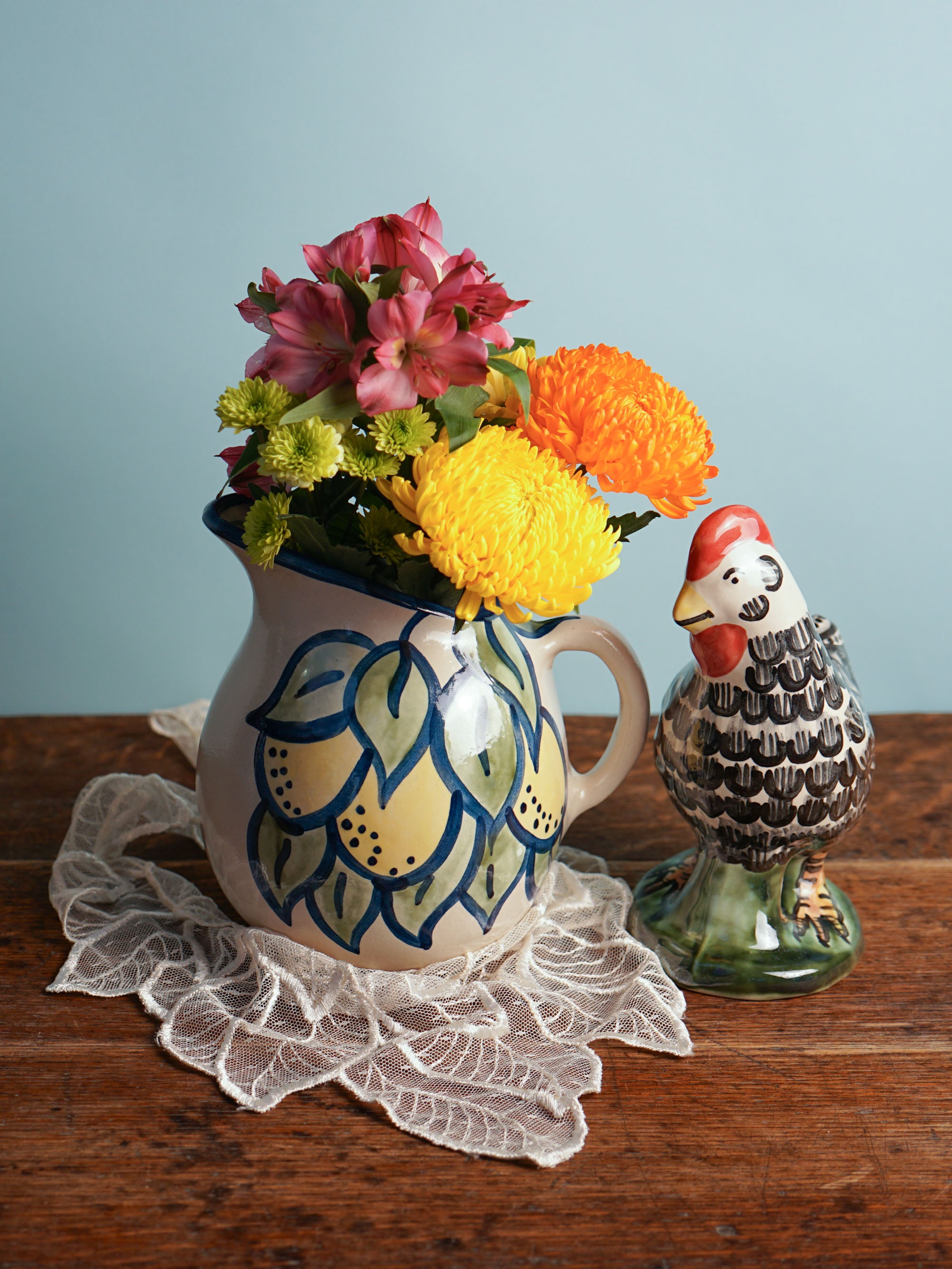 Lemon Leaf Pot Belly Pitcher