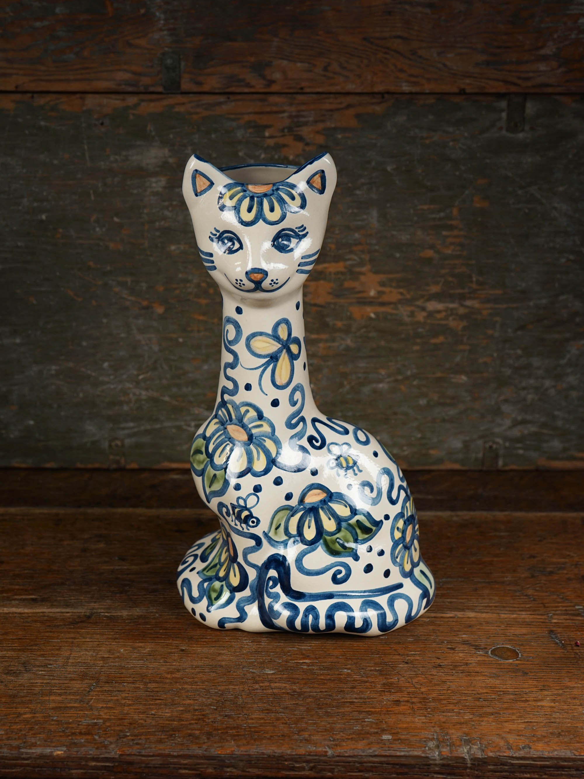 Coneflower Tall Cat Vase