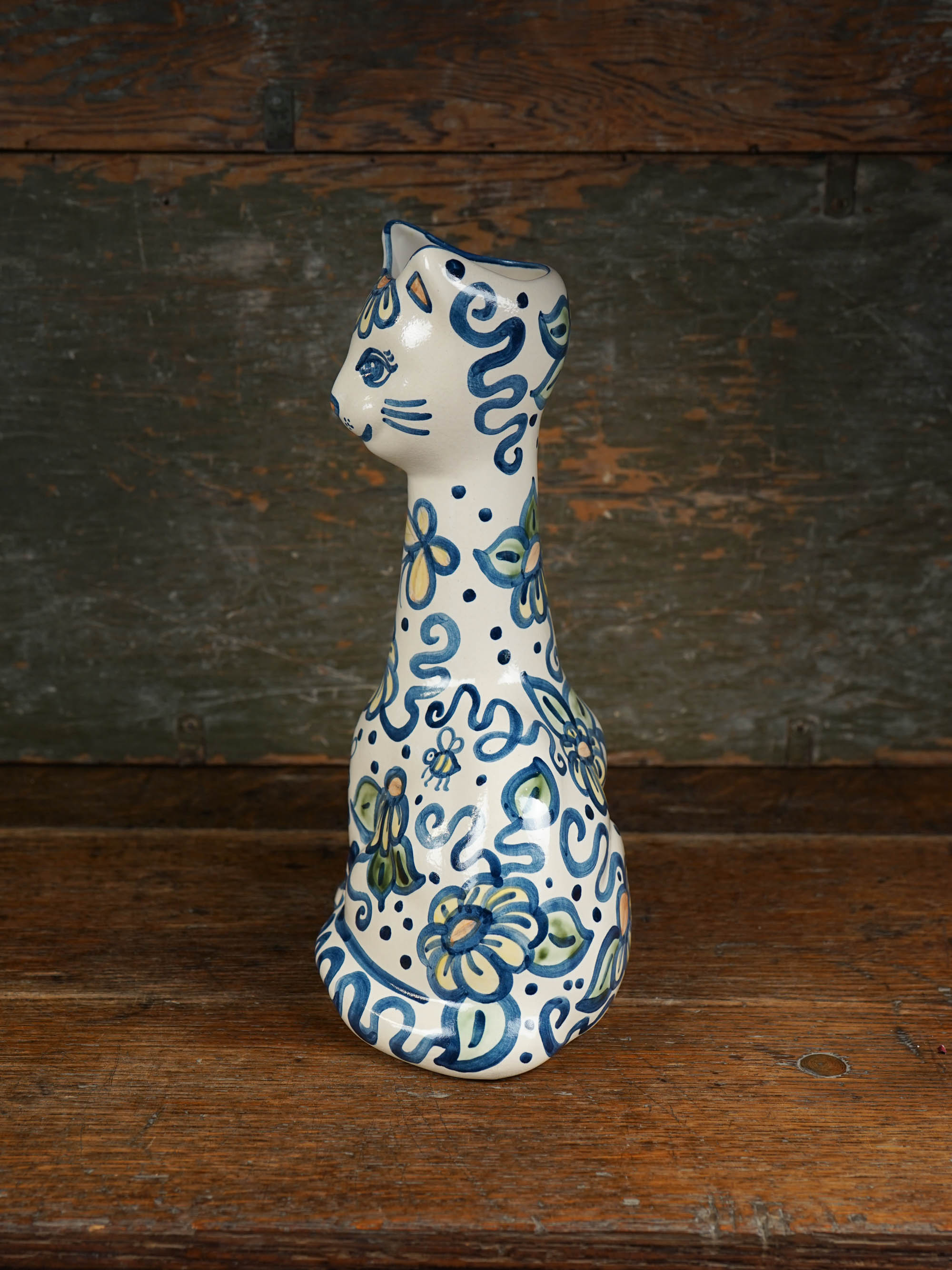 Coneflower Tall Cat Vase