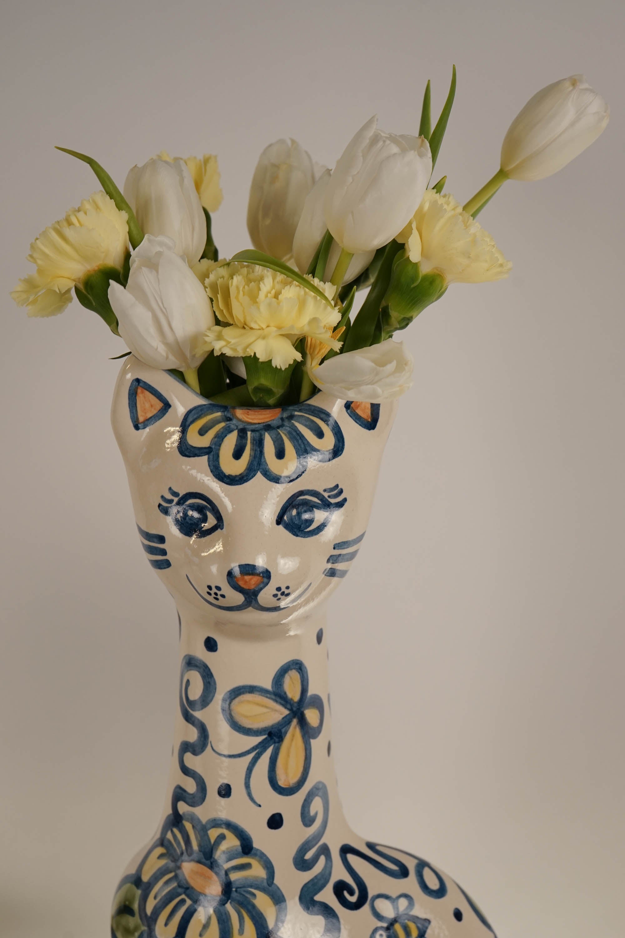 Coneflower Tall Cat Vase