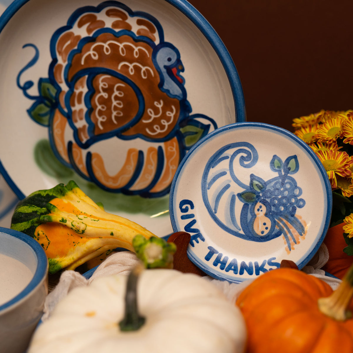 Etched Turkey Pasta Plate
