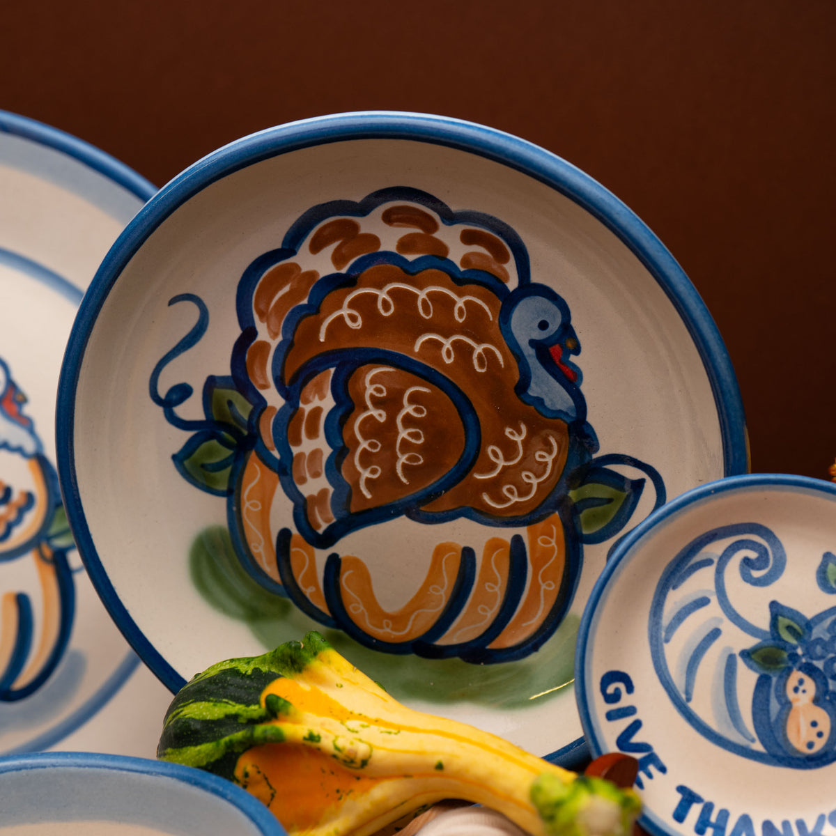 Etched Turkey Pasta Plate