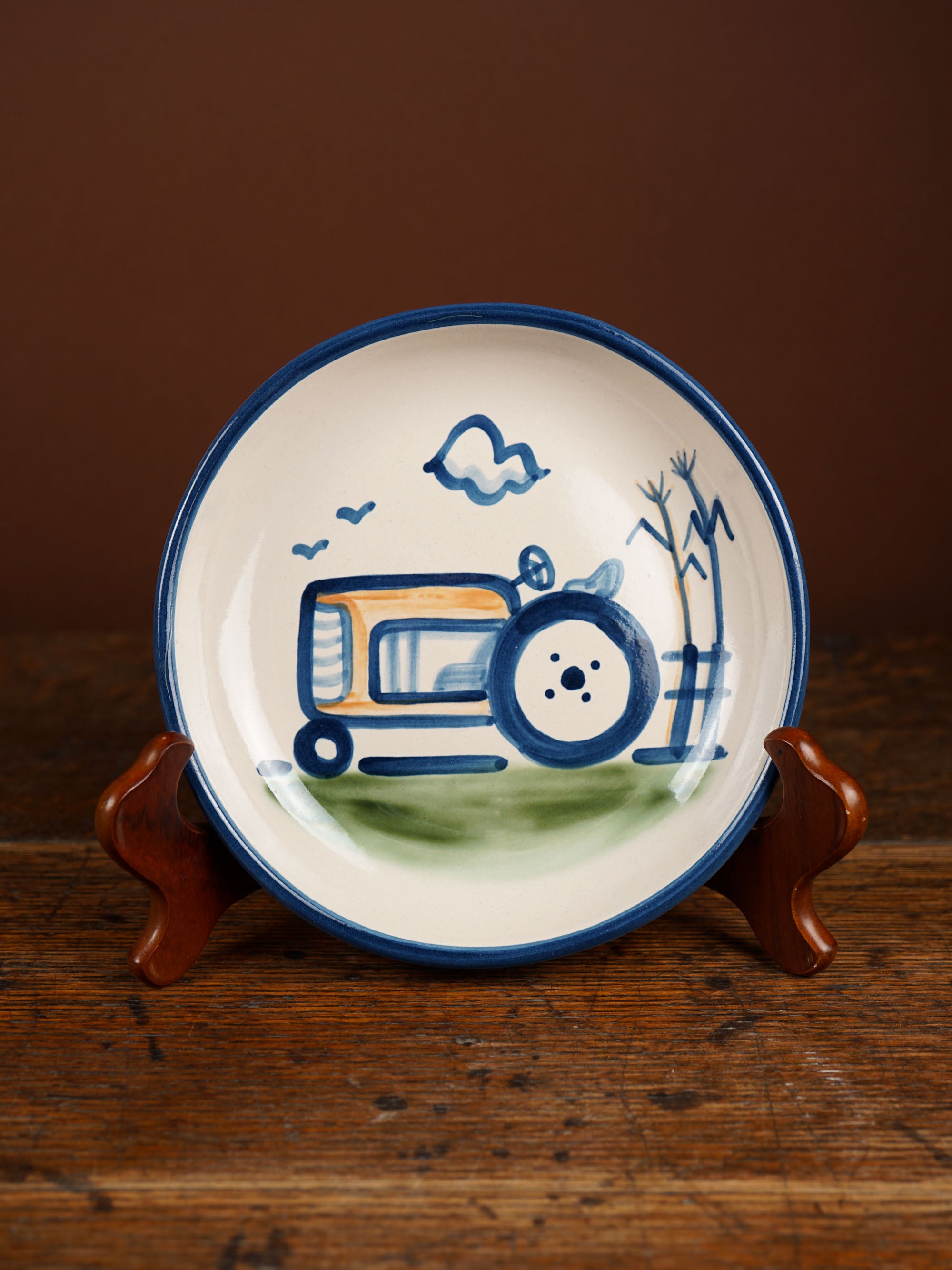 Rust Tractor Pasta Plate
