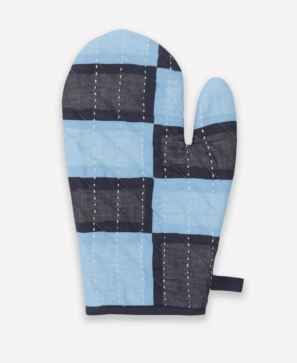 Trellis Colorblock Oven Mitt by Anchal - Dusk Blue
