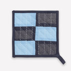 Trellis Colorblock Pot Holder by Anchal - Dusk Blue