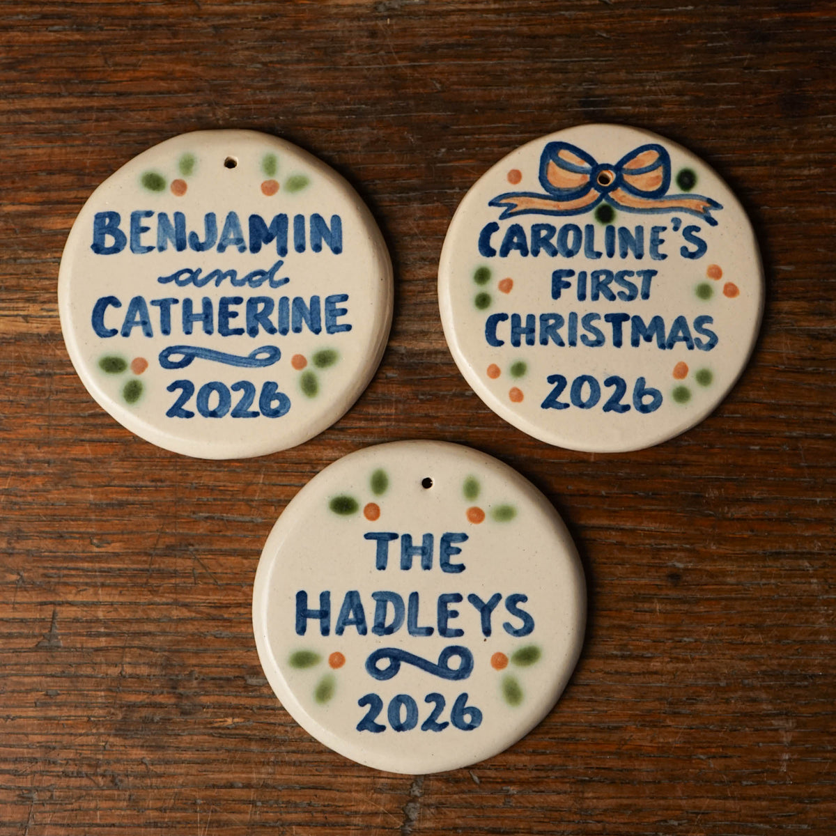 Personalized Family Name Round Ornament