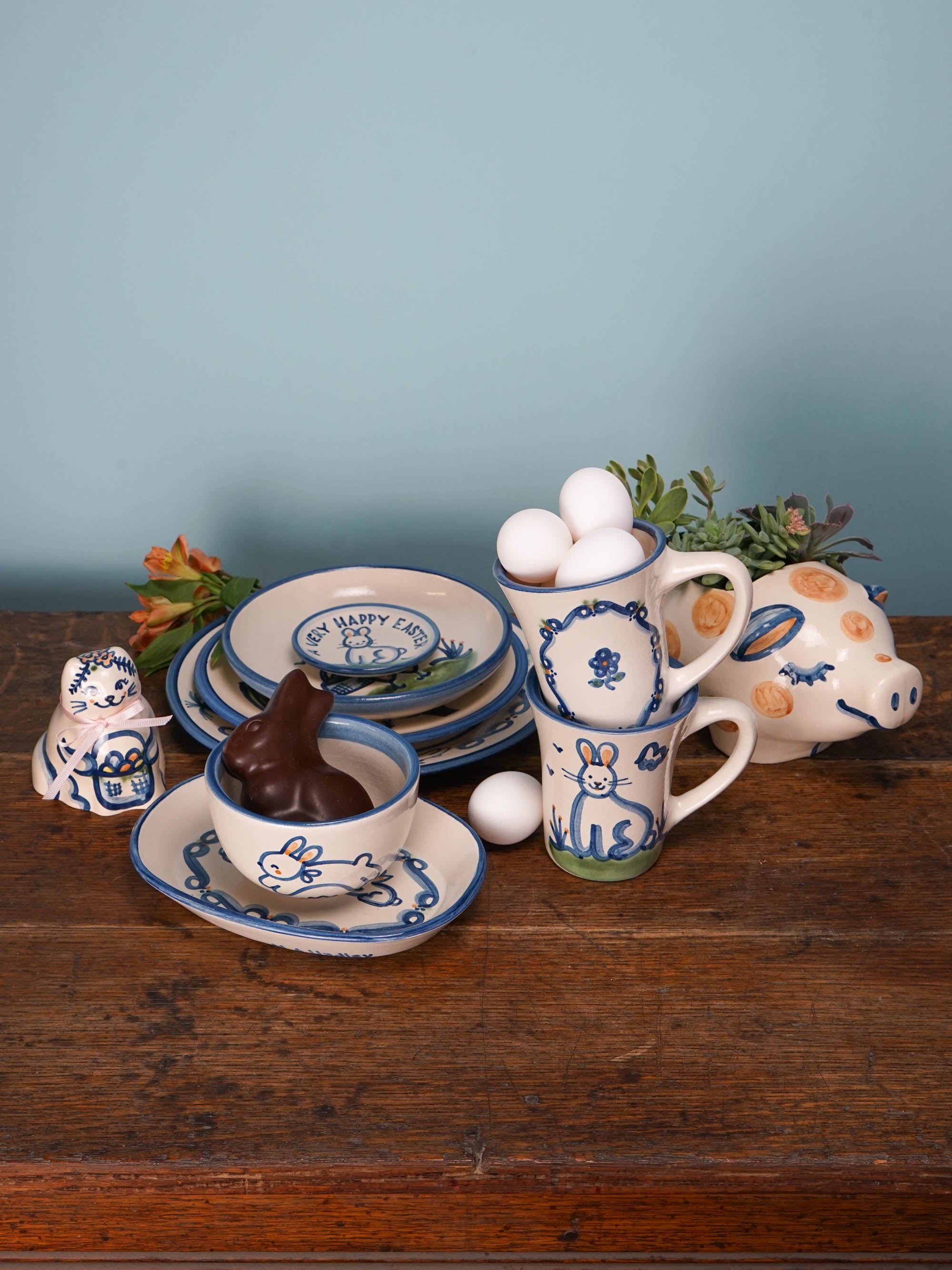 Bunny & Veggie Small Oval Platter