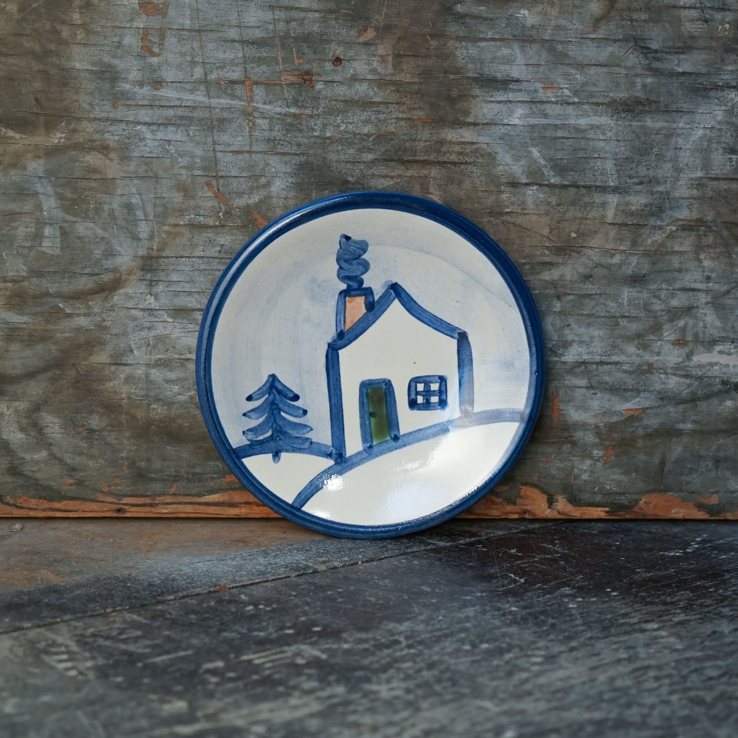 Bread and Butter Plate - Winter Cottage