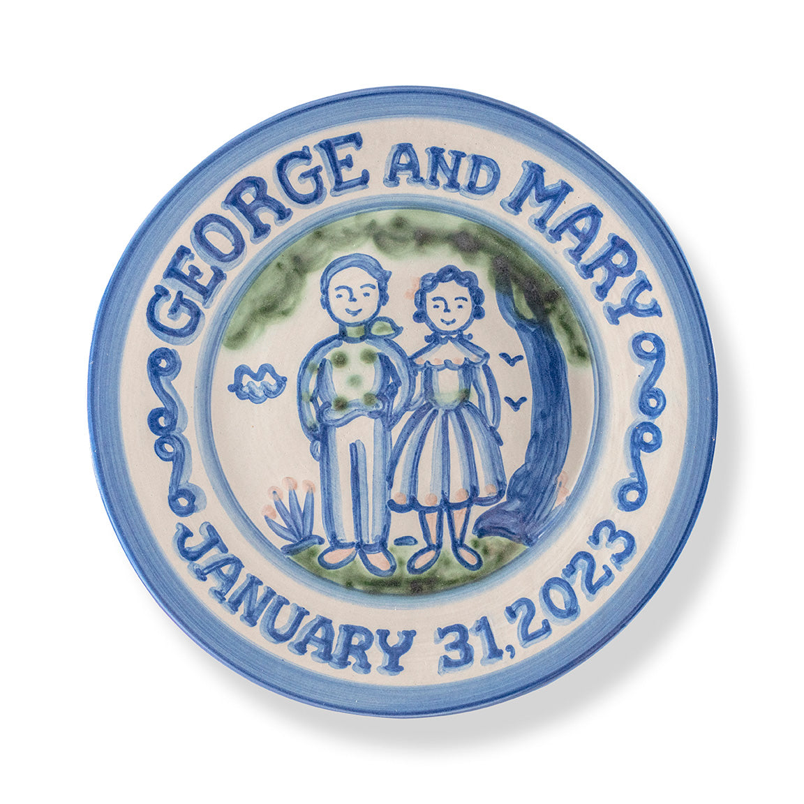 Personalized Wedding Plate - Country Couple