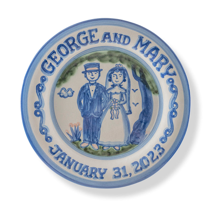 Personalized Wedding Plate - Bride & Groom