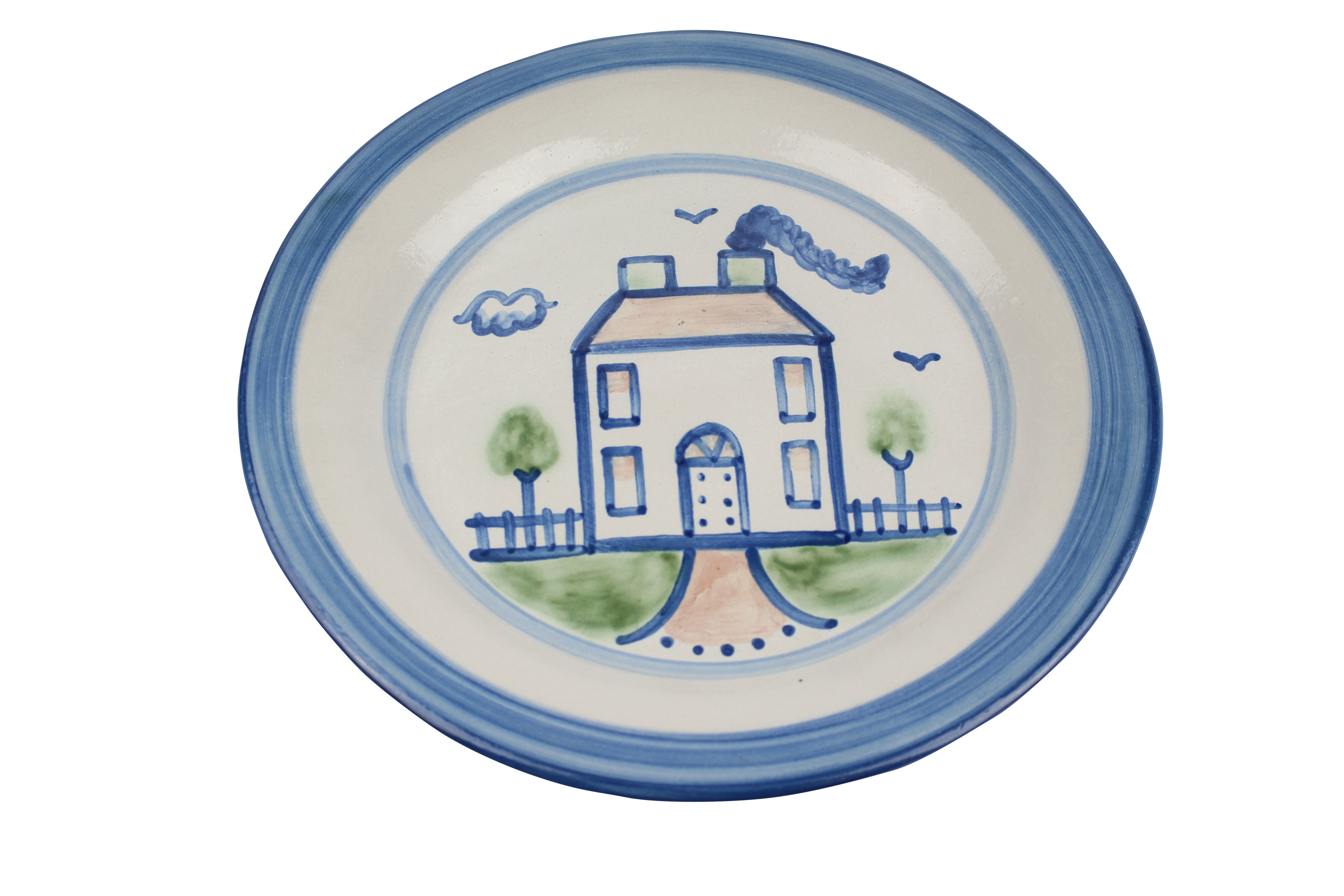 13" Round Plate - House