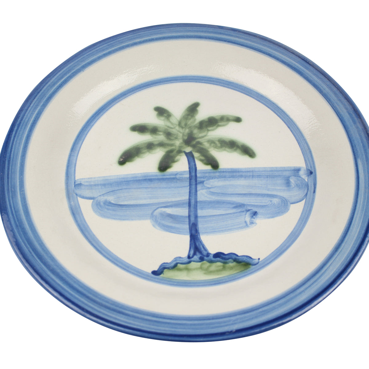 13" Round Plate - Palm Tree
