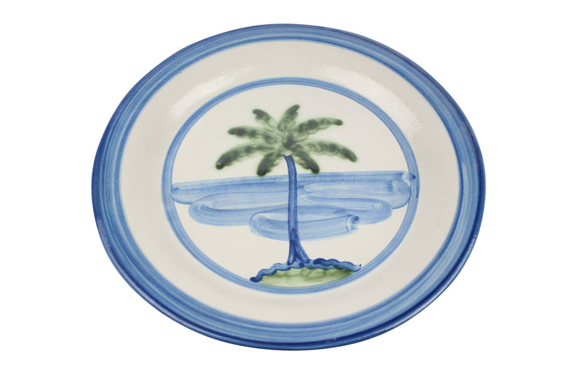 13" Round Plate - Palm Tree