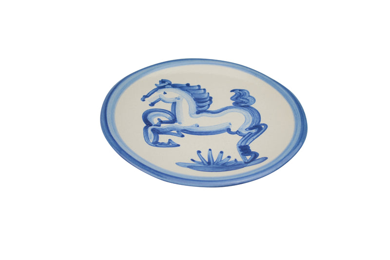 6" Bread Plate - Blue Horse